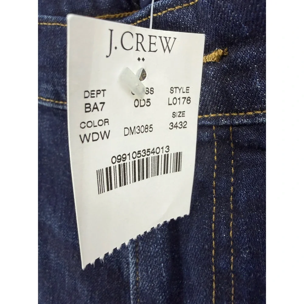 J.Crew Mercantile Jeans Mens 34x32 Fits (35x 31.75)Straight Flex Blue Dark New